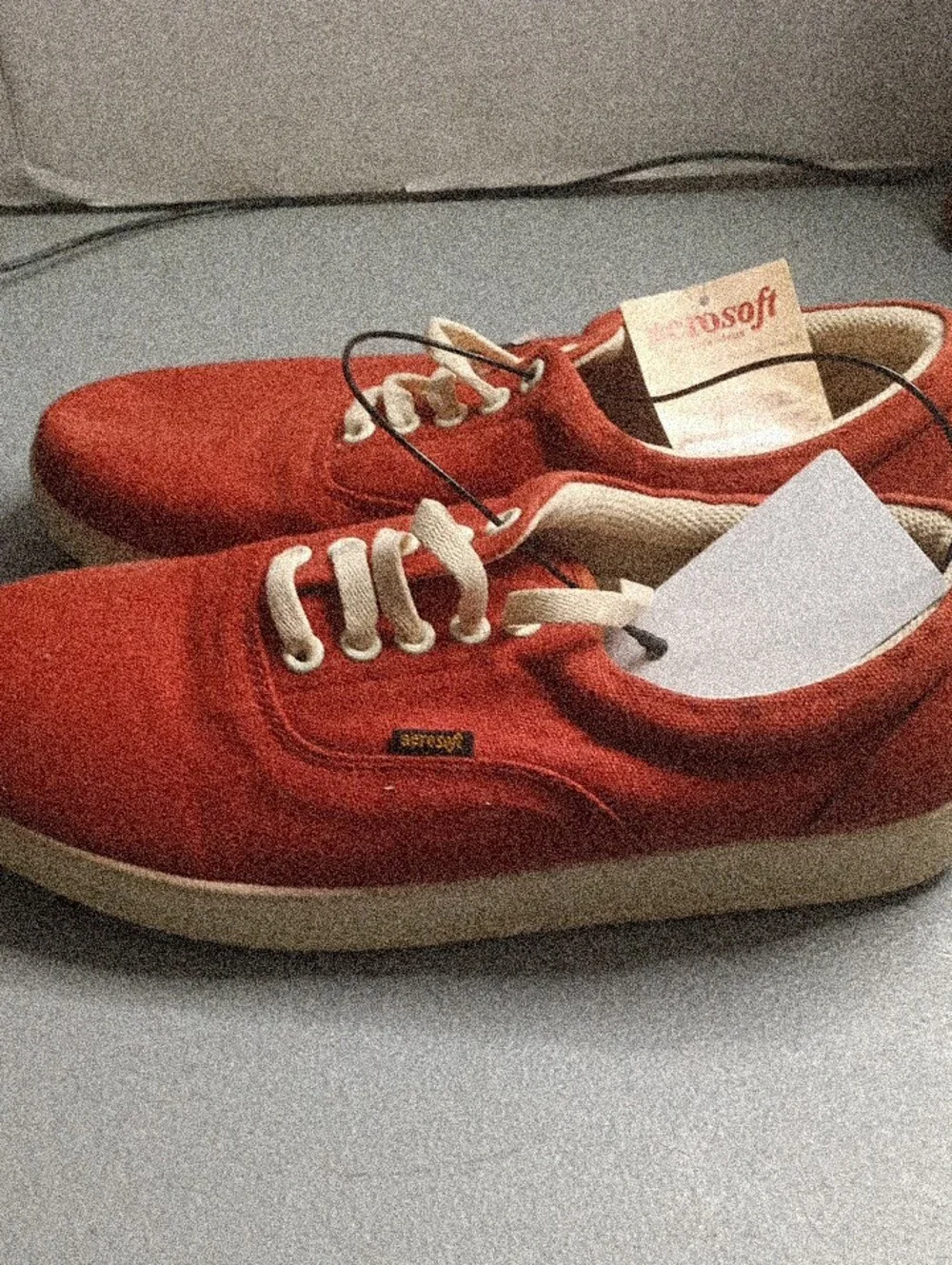 Men's Red Canvas Boat Shoes - Unbranded